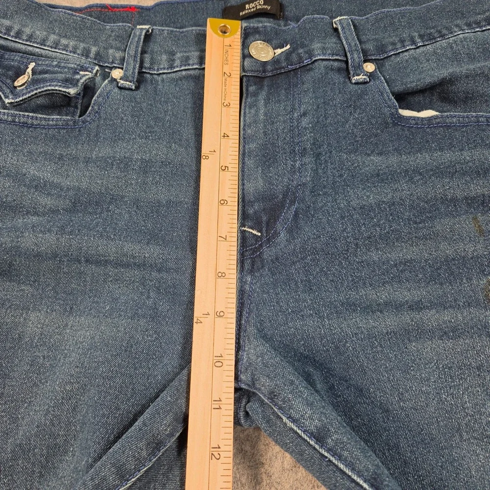 True Religion Rocco Jeans Mens 34 Relaxed Skinny Denim Flap Pocket 52549-00
